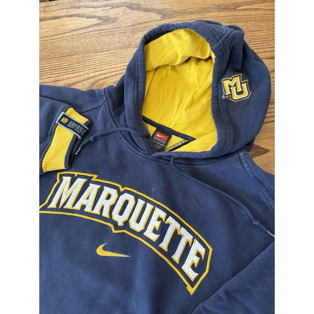 Vintage Y2K‎ Nike Team Marquette University Center Swoosh Hoodie Sweatshirt 2XL